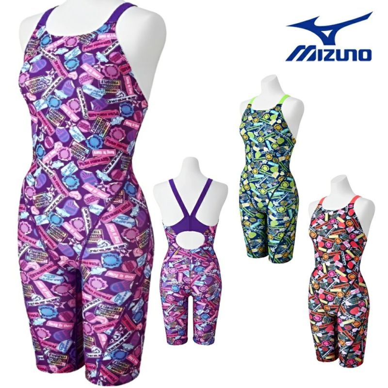 ミズノMIZUNO競泳水着練習用水着レディースエクサースーツハーフスーツオールインワンEXERSUITSU-Fit競泳練習水着2025年春夏モデルN2MGC285