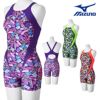 ミズノMIZUNO競泳水着練習用水着レディースエクサースーツミディアムハーフスーツEXERSUITSU-Fit競泳練習水着2025年春夏モデルN2MGC286