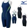 ミズノMIZUNO競泳水着練習用水着レディースエクサースーツハーフスーツオールインワンEXERSUITSU-Fit競泳練習水着2025年春夏モデルN2MGC287