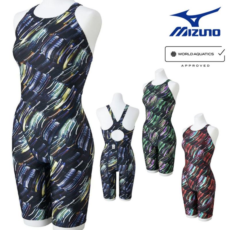 ミズノMIZUNO競泳水着レディースWA承認モデルSTREAMACEハーフスーツマスターズバックオールインワンストリームフィットA2025年春夏モデルN2MGC244finaマークあり