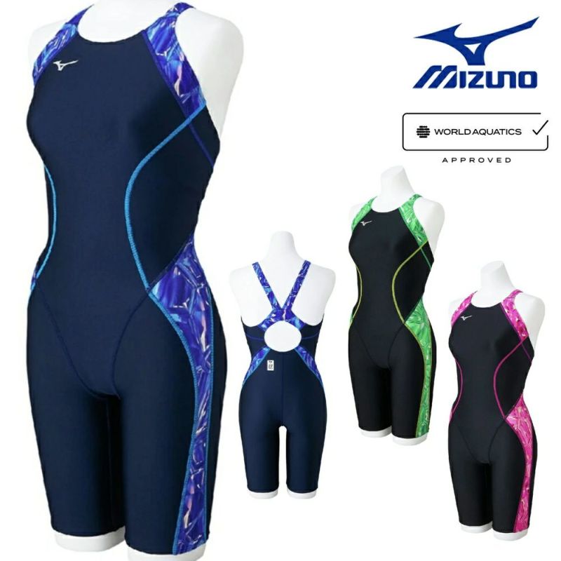ミズノMIZUNO競泳水着レディースWA承認モデルSTLalaハーフスーツマスターズバックオールインワン2025年春夏モデルN2MGC247finaマークあり