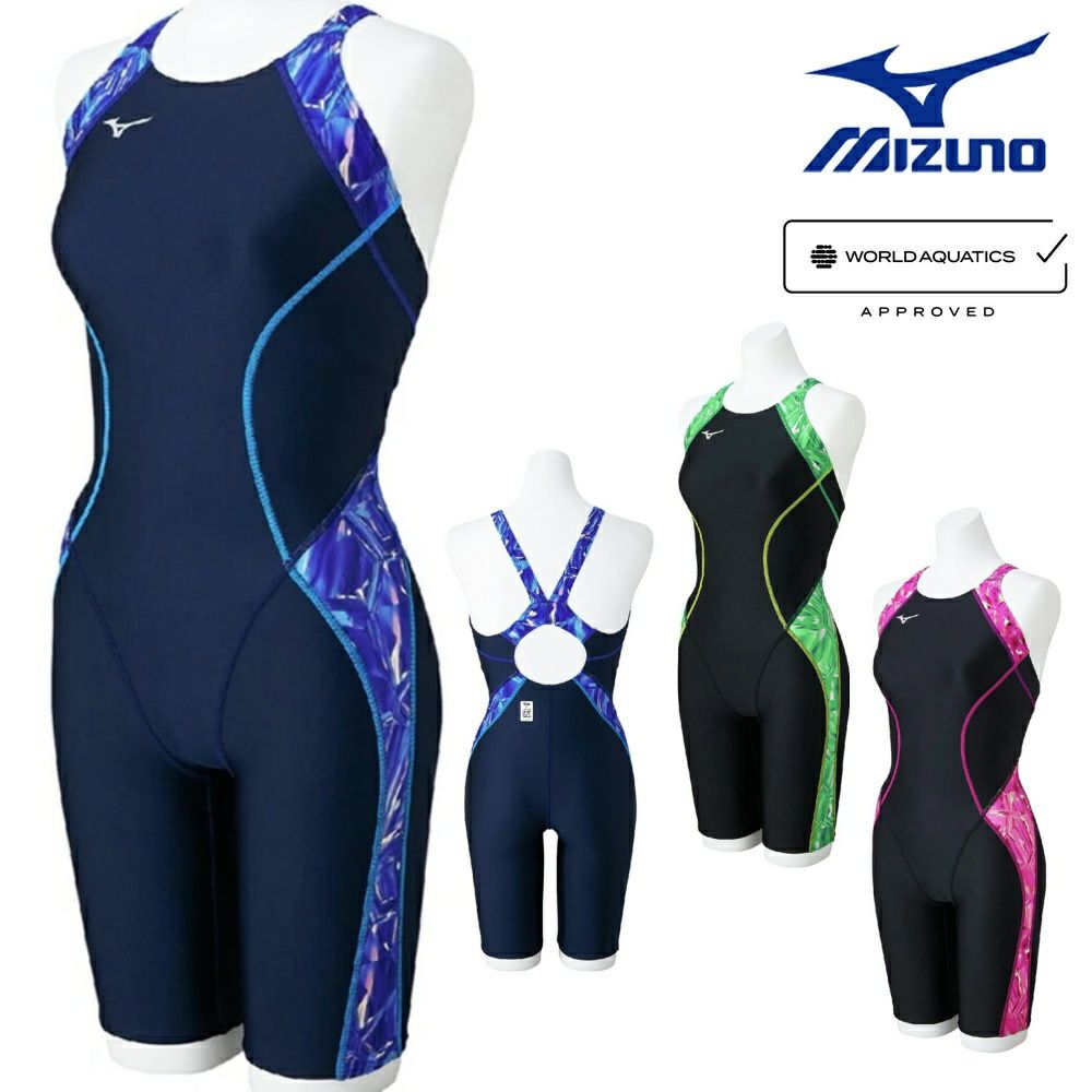ミズノMIZUNO競泳水着レディースWA承認モデルSTLalaハーフスーツマスターズバックオールインワン2025年春夏モデルN2MGC247finaマークあり