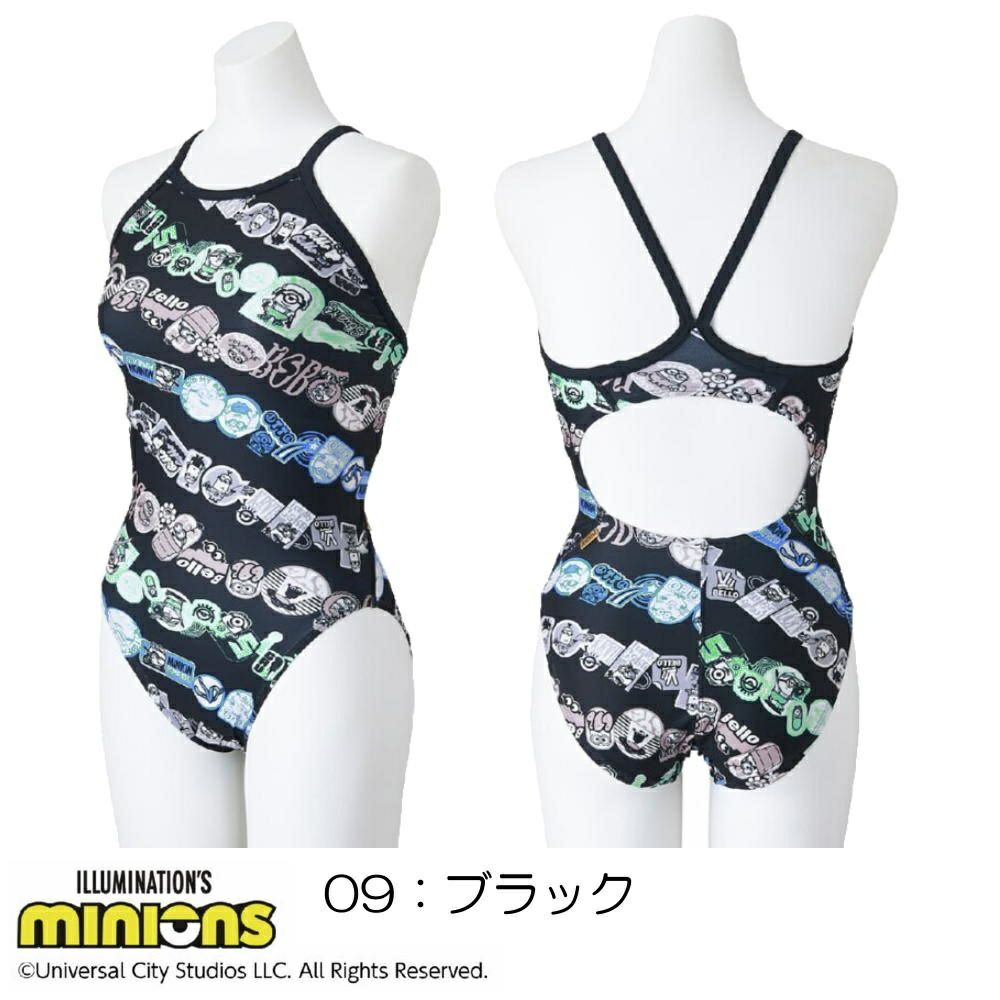 ミズノMIZUNO競泳水着レディース練習用エクサースーツミディアムカットEXERSUITSU-FitミニオンズMINIONS2025年春夏モデルN2MAC296