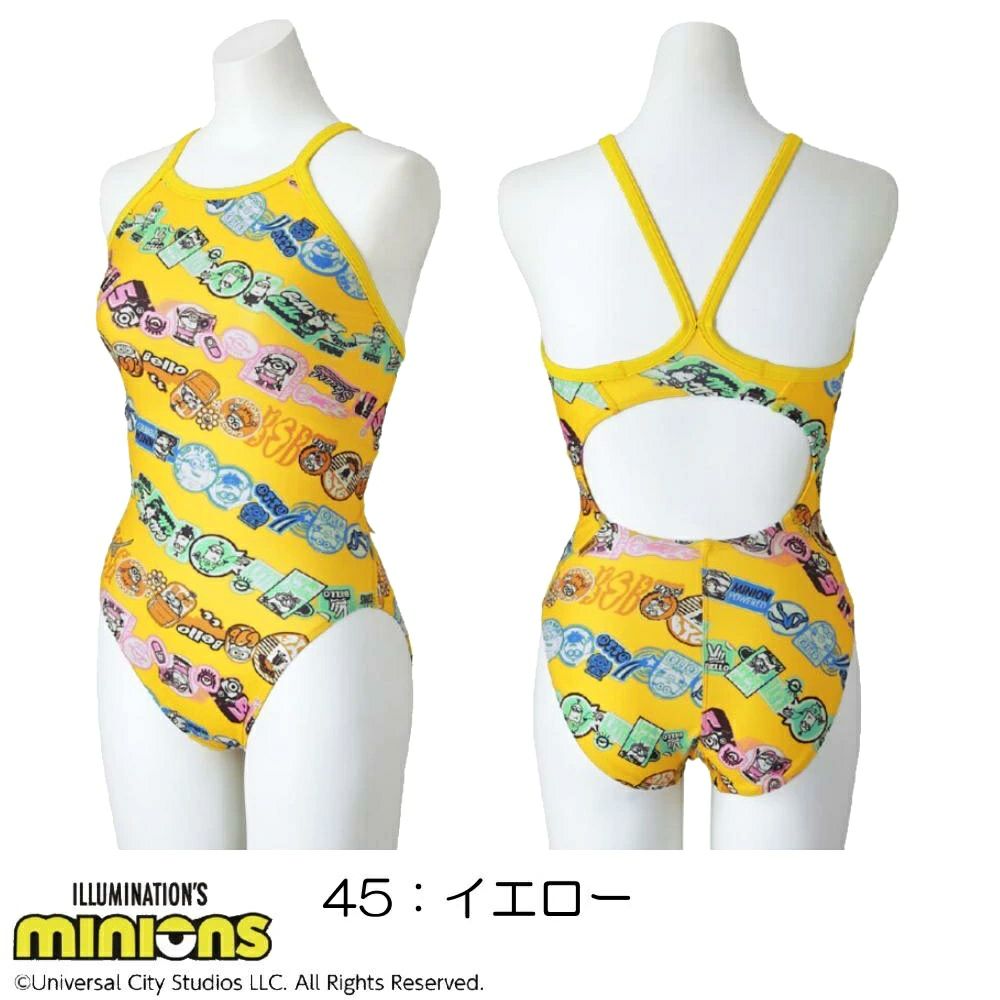 ミズノMIZUNO競泳水着レディース練習用エクサースーツミディアムカットEXERSUITSU-FitミニオンズMINIONS2025年春夏モデルN2MAC296