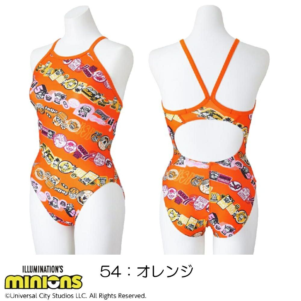 ミズノMIZUNO競泳水着レディース練習用エクサースーツミディアムカットEXERSUITSU-FitミニオンズMINIONS2025年春夏モデルN2MAC296