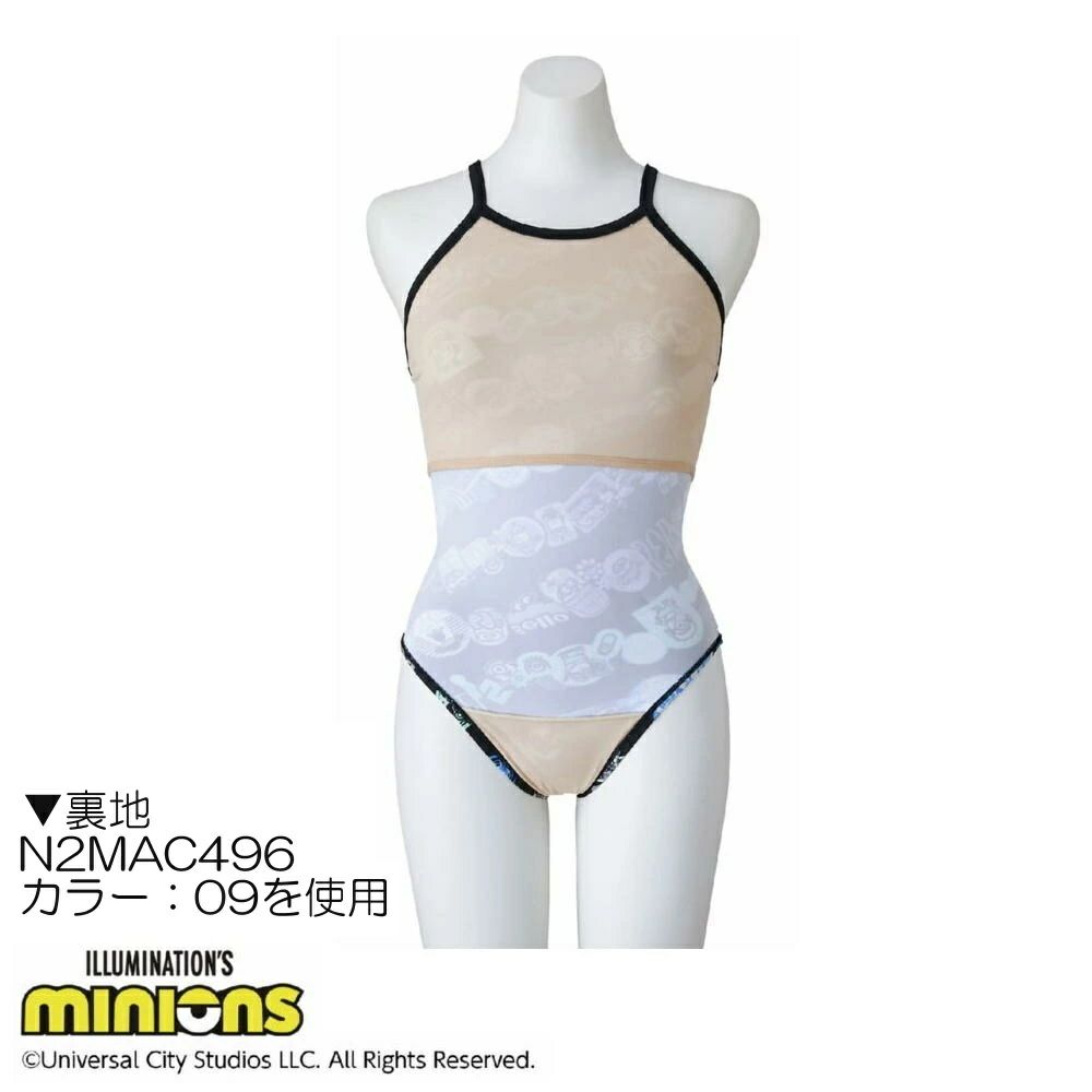 ミズノMIZUNO競泳水着ジュニア女子練習用エクサースーツミディアムカットEXERSUITSU-FitミニオンズMINIONS2025年春夏モデルN2MAC496