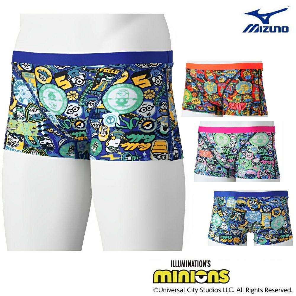 ミズノMIZUNO競泳水着メンズ練習用エクサースーツショートスパッツEXERSUITSU-FitミニオンズMINIONS2025年春夏モデルN2MBC095
