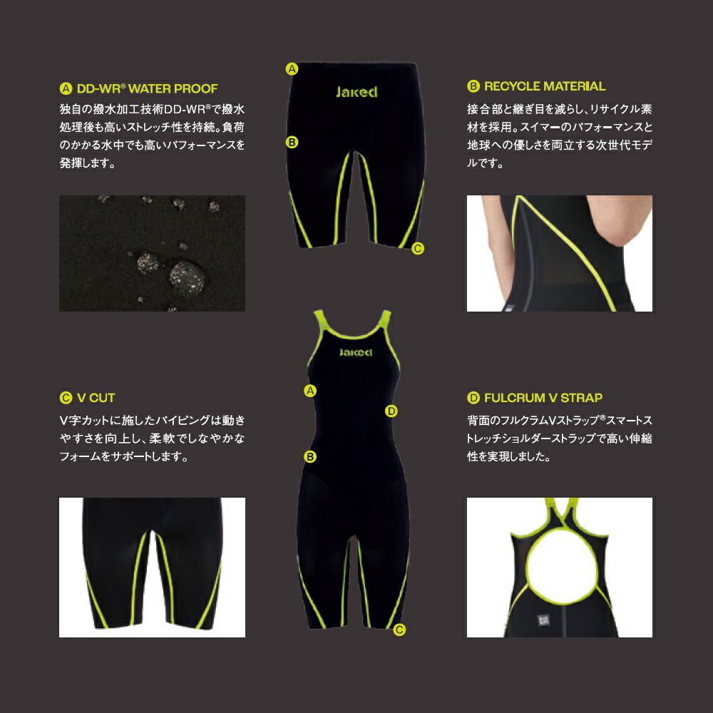 Jakedジャケッド競泳水着メンズWA承認J-EKOジェイエコ820127F
