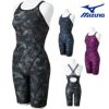 ミズノMIZUNO競泳水着練習用水着レディースエクサースーツハーフスーツオールインワンEXERSUITSU-FitAYACOLLECTION寺川綾競泳練習水着2025年春夏モデルN2MGC274