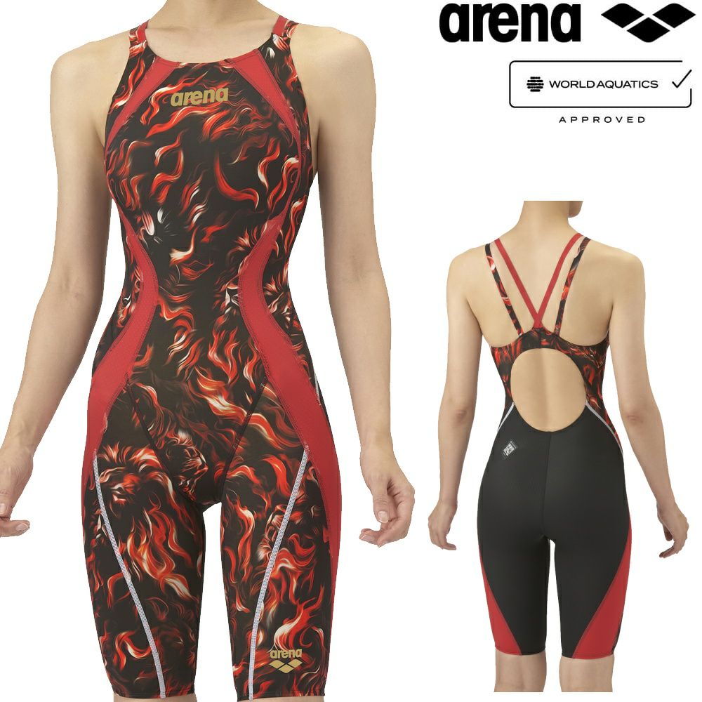 アリーナARENA競泳水着レディースWA承認モデルレーシングハーフスパッツオープンバックハーフレッグオールインワンAQUAADVANCEDAQUAXTREMEfinaマークありarenaINDOMITUSAS5FRCS8L