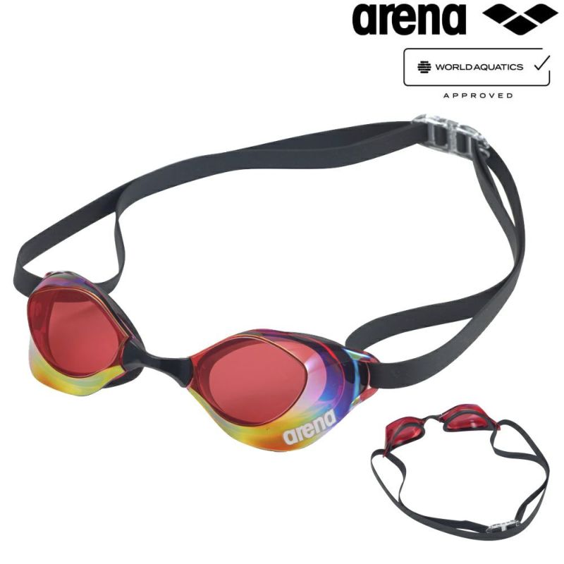 スイムゴーグルアリーナARENA水泳アクアフォーススイフトAレーシングゴーグルミラーレンズスワイプくもり止めWA承認AGL-O400MS