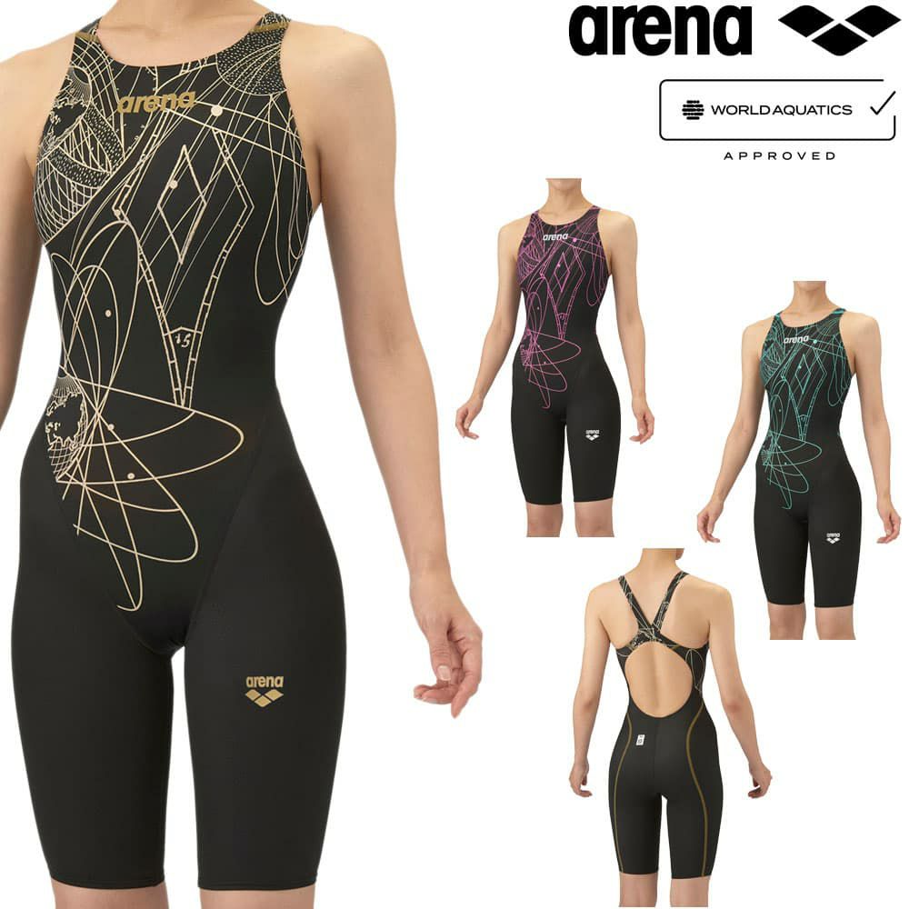 アリーナARENA競泳水着レディースWA承認モデルレーシングワンピーススパッツオープンバックハーフレッグオールインワンAQUAADVANCEDAQUAXTREME2025年秋冬モデルAS5FRC20Lfinaマークあり