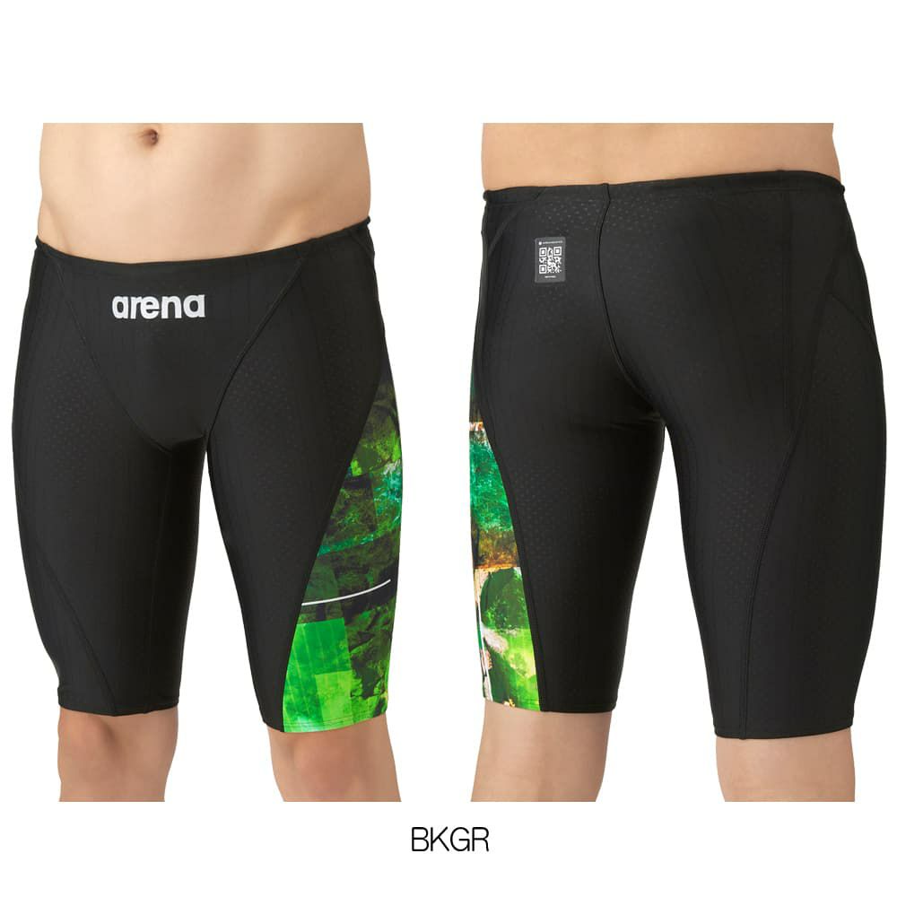 アリーナARENA競泳水着メンズWA承認モデルレーシングスパッツハーフレッグAQUARACINGECOAQUASTRIPE-D2025年秋冬モデルAS5FRC57Mfinaマークあり