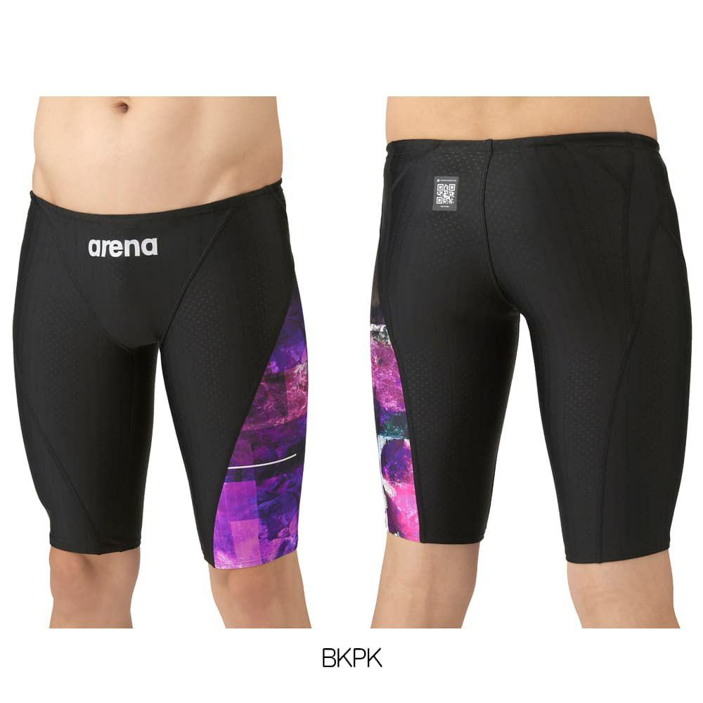 アリーナARENA競泳水着メンズWA承認モデルレーシングスパッツハーフレッグAQUARACINGECOAQUASTRIPE-D2025年秋冬モデルAS5FRC57Mfinaマークあり