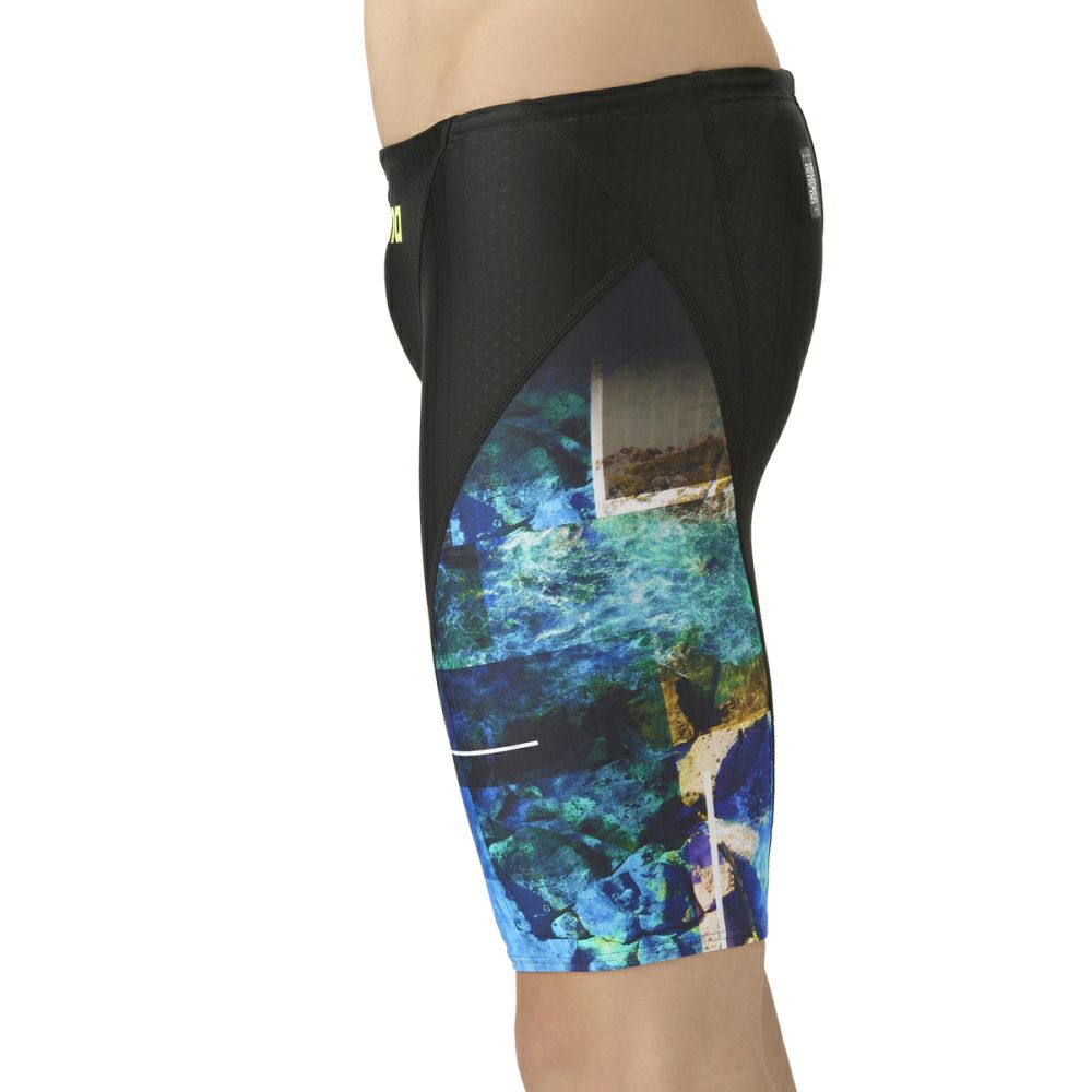 アリーナARENA競泳水着メンズWA承認モデルレーシングスパッツハーフレッグAQUARACINGECOAQUASTRIPE-D2025年秋冬モデルAS5FRC57Mfinaマークあり