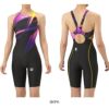 アリーナARENA競泳水着レディースWA承認モデルレーシングワンピーススパッツオープンバックハーフレッグオールインワンAQUARACINGAQUASTRIPE-D2025年秋冬モデルAS5FRC59Lfinaマークあり