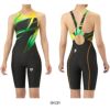 アリーナARENA競泳水着レディースWA承認モデルレーシングワンピーススパッツオープンバックハーフレッグオールインワンAQUARACINGAQUASTRIPE-D2025年秋冬モデルAS5FRC59Lfinaマークあり