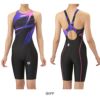 アリーナARENA競泳水着レディースWA承認モデルレーシングワンピーススパッツオープンバックハーフレッグオールインワンAQUARACINGAQUASTRIPE-D2025年秋冬モデルAS5FRC59Lfinaマークあり