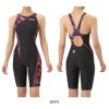 アリーナARENA競泳水着レディースWA承認モデルレーシングワンピーススパッツオープンバックハーフレッグオールインワンAQUARACINGAQUASTRIPE-D2025年秋冬モデルAS5FRC60Lfinaマークあり