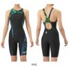 アリーナARENA競泳水着レディースWA承認モデルレーシングワンピーススパッツオープンバックハーフレッグオールインワンAQUARACINGAQUASTRIPE-D2025年秋冬モデルAS5FRC60Lfinaマークあり