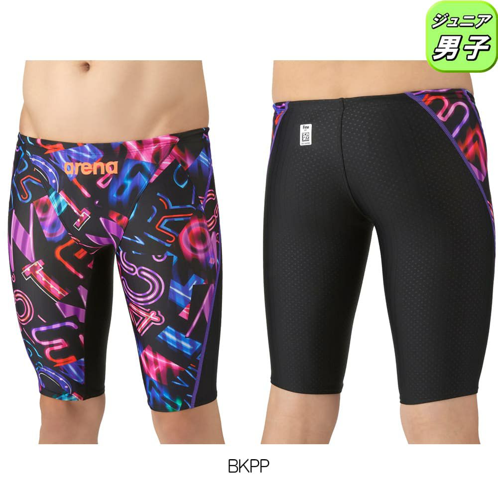 アリーナARENA競泳水着ジュニア男子WA承認モデルレーシングスパッツハーフレッグAQUARACINGAQUASTRIPE-D2025年秋冬モデルAS5FRC62Bfinaマークあり