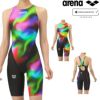 アリーナARENA競泳水着レディースWA承認モデルレーシングワンピーススパッツオープンバックハーフレッグオールインワンAQUARACINGAQUASTRIPE-D2025年秋冬モデルAS5FRC65Lfinaマークあり