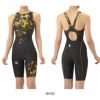 アリーナARENA競泳水着レディースWA承認モデルレーシングワンピーススパッツオープンバックハーフレッグオールインワンAQUARACINGAQUASTRIPE-D2025年秋冬モデルAS5FRC66Lfinaマークあり