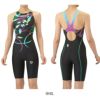 アリーナARENA競泳水着レディースWA承認モデルレーシングワンピーススパッツオープンバックハーフレッグオールインワンAQUARACINGAQUASTRIPE-D2025年秋冬モデルAS5FRC67Lfinaマークあり