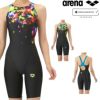 アリーナARENA競泳水着レディースWA承認モデルレーシングワンピーススパッツオープンバックハーフレッグオールインワンAQUARACINGAQUASTRIPE-D2025年秋冬モデルAS5FRC69Lfinaマークあり