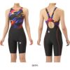 アリーナARENA競泳水着レディースWA承認モデルレーシングワンピーススパッツオープンバックハーフレッグオールインワンAQUARACINGAQUASTRIPE-D2025年秋冬モデルAS5FRC71Lfinaマークあり