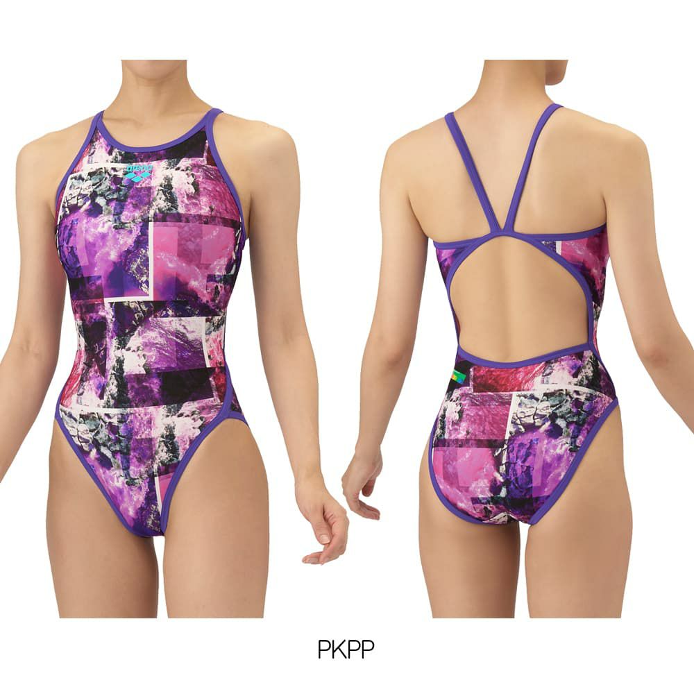 アリーナARENA競泳水着練習用水着レディーストレーニングワンピースオープンバックタフスーツタフスキンT2E競泳練習水着2025年秋冬モデルAS5FWM05L