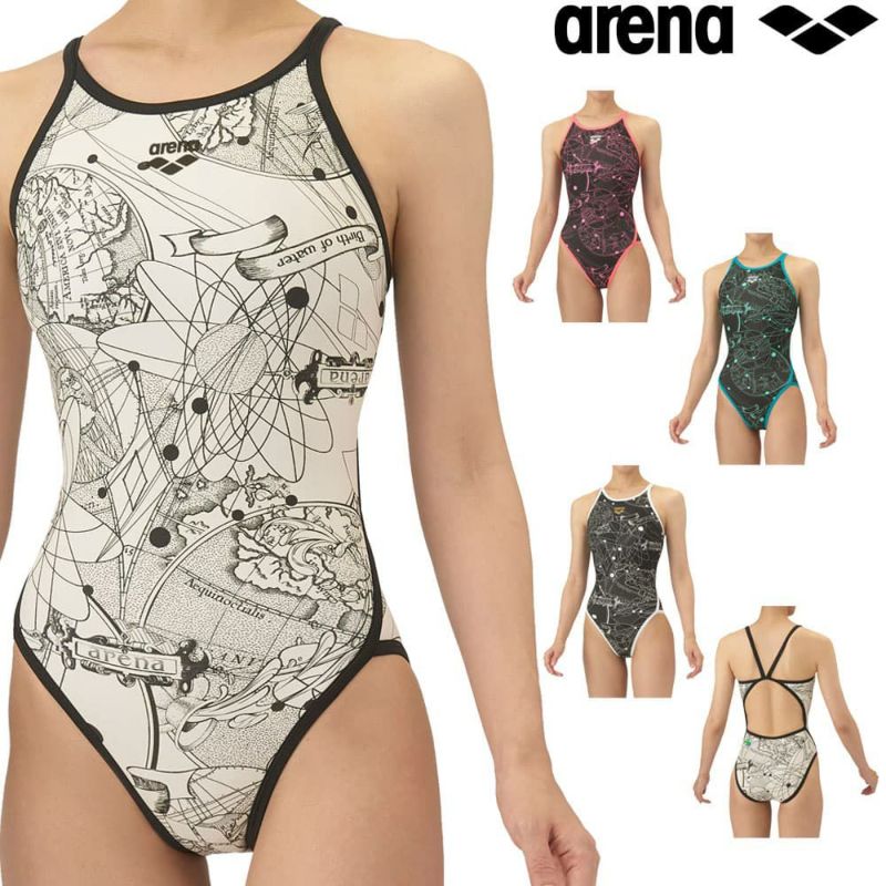 アリーナARENA競泳水着練習用水着レディーストレーニングワンピースオープンバックタフスーツタフスキンEP競泳練習水着2025年秋冬モデルAS5FWM07L