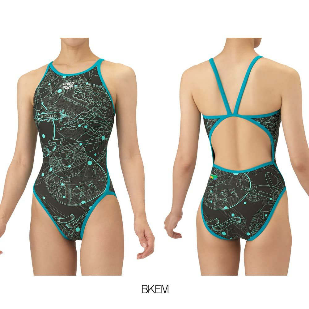 アリーナARENA競泳水着練習用水着レディーストレーニングワンピースオープンバックタフスーツタフスキンEP競泳練習水着2025年秋冬モデルAS5FWM07L