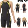 アリーナARENA競泳水着練習用水着レディーストレーニングワンピーススパッツオープンバックハーフレッグオールインワンタフスーツタフスキンE競泳練習水着2025年秋冬モデルAS5FWM09L
