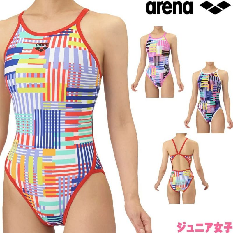 アリーナARENA競泳水着練習用水着ジュニア女子トレーニングワンピースオープンバックタフスーツタフスキンEP競泳練習水着2025年秋冬モデルAS5FWM11G