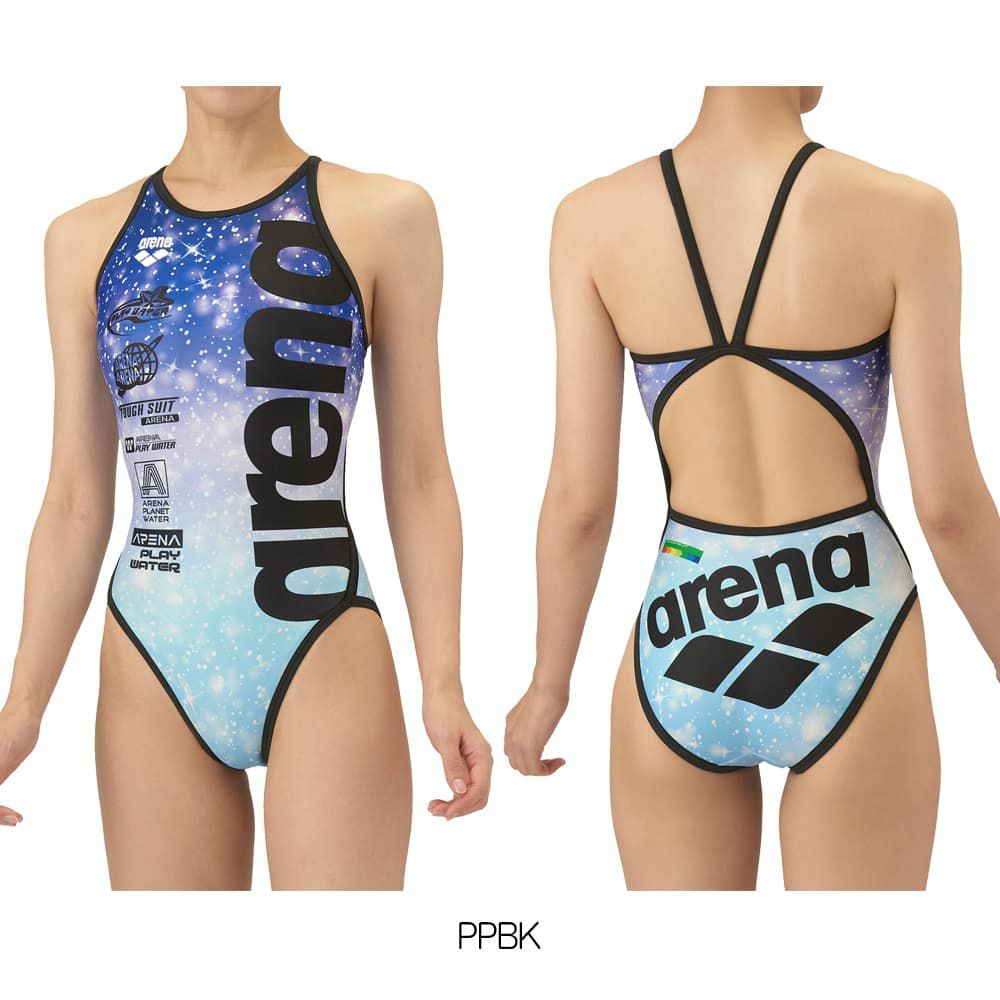 アリーナARENA競泳水着練習用水着レディーストレーニングワンピースオープンバックタフスーツタフスキンT2E競泳練習水着2025年秋冬モデルAS5FWM16L