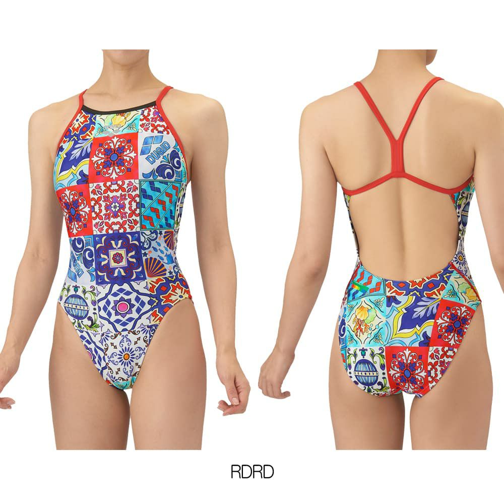 アリーナARENA競泳水着練習用水着レディーストレーニングワンピースオープンバックタフスーツタフスキンT2E競泳練習水着2025年秋冬モデルAS5FWM20L