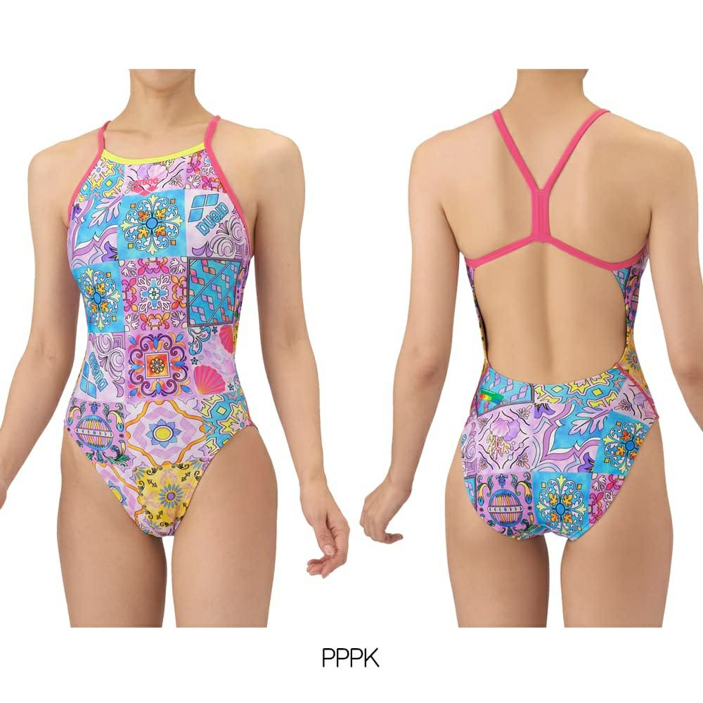 アリーナARENA競泳水着練習用水着レディーストレーニングワンピースオープンバックタフスーツタフスキンT2E競泳練習水着2025年秋冬モデルAS5FWM20L