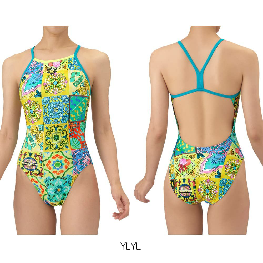 アリーナARENA競泳水着練習用水着レディーストレーニングワンピースオープンバックタフスーツタフスキンT2E競泳練習水着2025年秋冬モデルAS5FWM20L