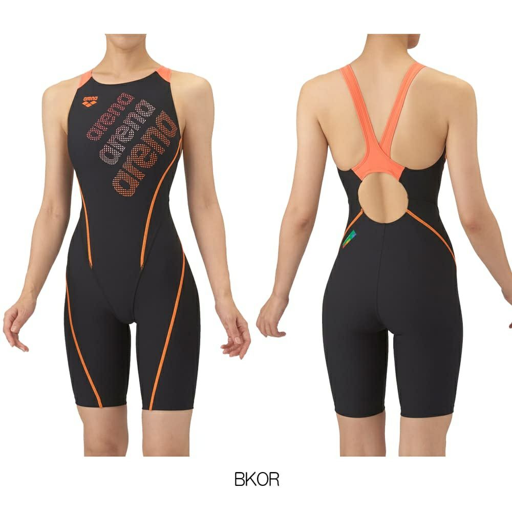アリーナARENA競泳水着練習用水着レディーストレーニングワンピーススパッツオープンバックハーフレッグオールインワンタフスーツタフスキンE競泳練習水着2025年秋冬モデルAS5FWM24L
