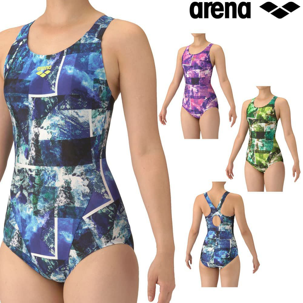 アリーナARENAフィットネス水着レディースフィットネスワンピースオープンバックぴったりパッドAQUAEXAパッド付き2025年秋冬モデルAS5FWF06L