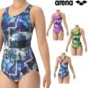 アリーナARENAフィットネス水着レディースフィットネスワンピースオープンバックぴったりパッドAQUAEXAパッド付き2025年秋冬モデルAS5FWF06L