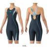 アリーナARENAフィットネス水着レディースフィットネスワンピーススパッツオープンバックハーフレッグぴったりパッドオールインワンAQUAEXAパッド付き2025年秋冬モデルAS5FWF08L