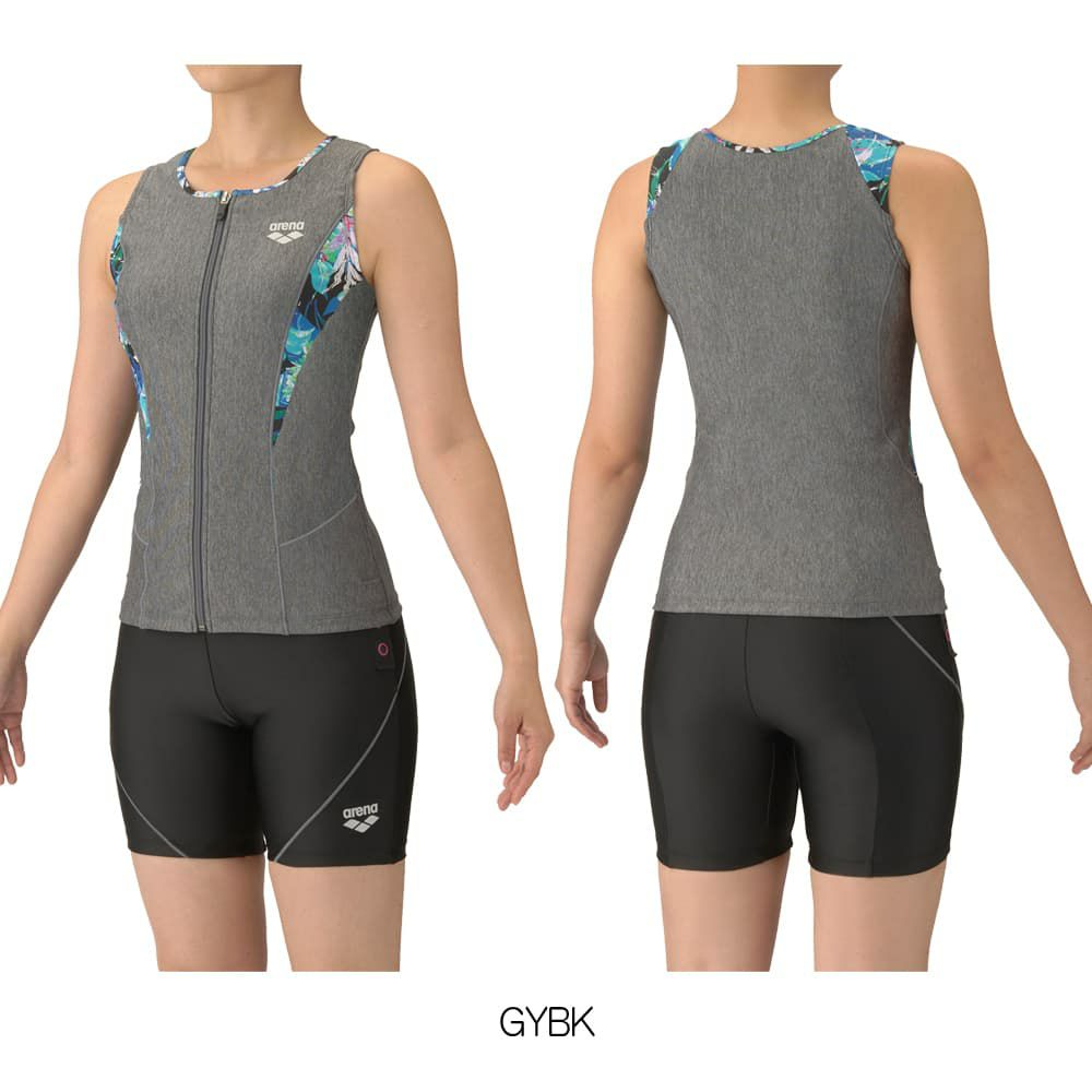 アリーナARENAフィットネス水着レディースフィットネスセパレーツカバーバックミドルレッグ差し込みパッドパッド付き2025年秋冬モデルAS5FWF46L