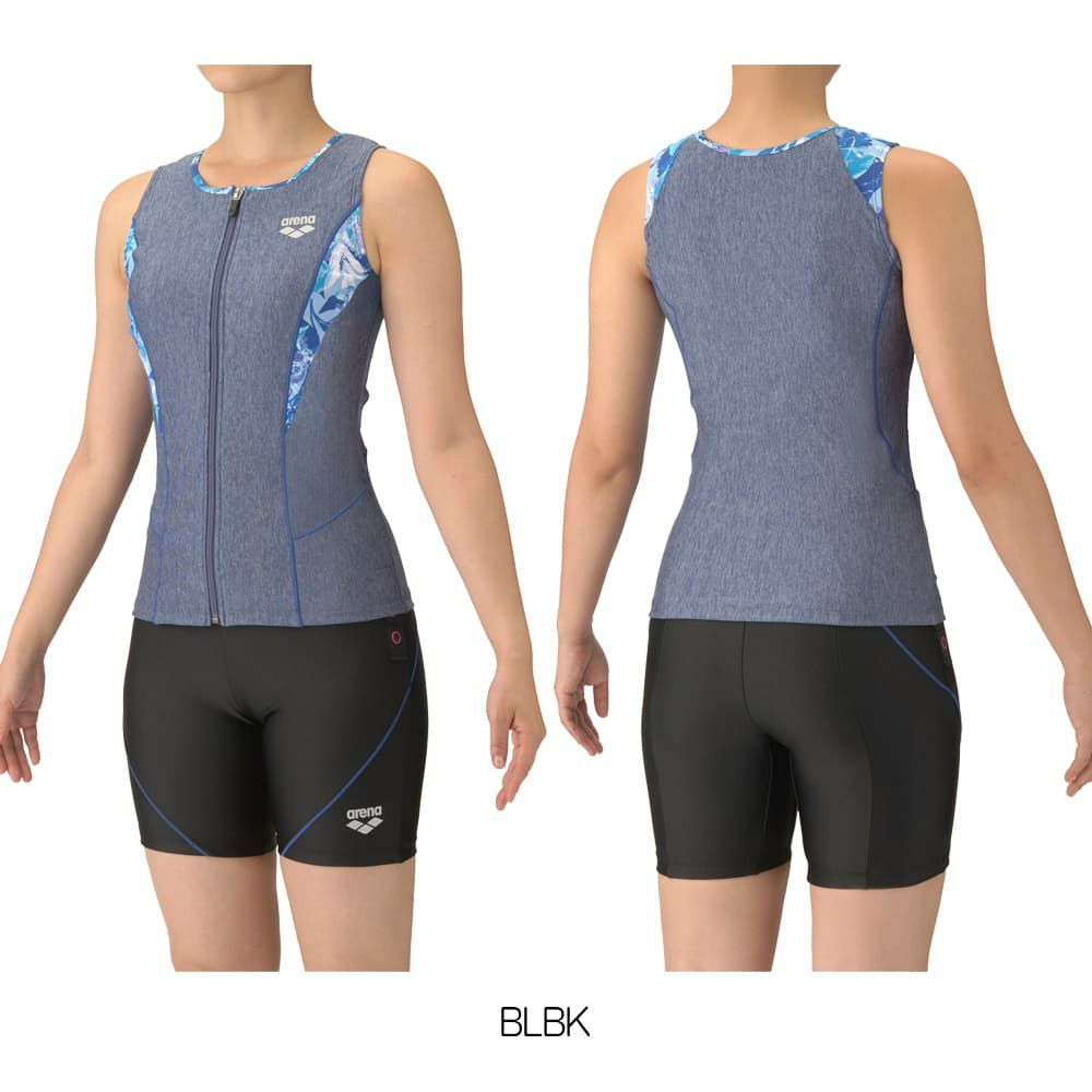 アリーナARENAフィットネス水着レディースフィットネスセパレーツカバーバックミドルレッグ差し込みパッドパッド付き2025年秋冬モデルAS5FWF46L