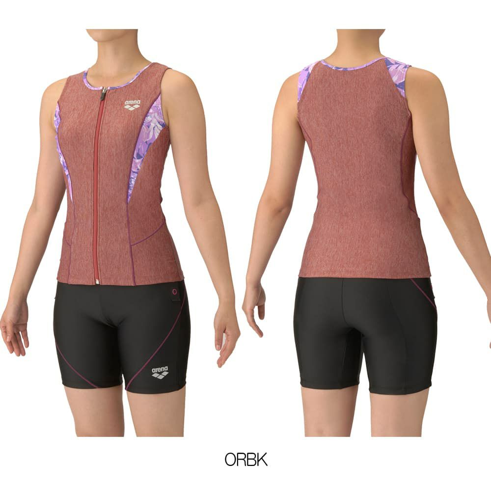 アリーナARENAフィットネス水着レディースフィットネスセパレーツカバーバックミドルレッグ差し込みパッドパッド付き2025年秋冬モデルAS5FWF46L