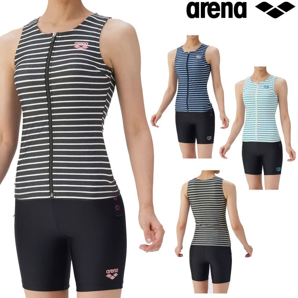 アリーナARENAフィットネス水着レディースフィットネスセパレーツカバーバックミドルレッグ差し込みパッドパッド付き2025年秋冬モデルAS5FWF49L