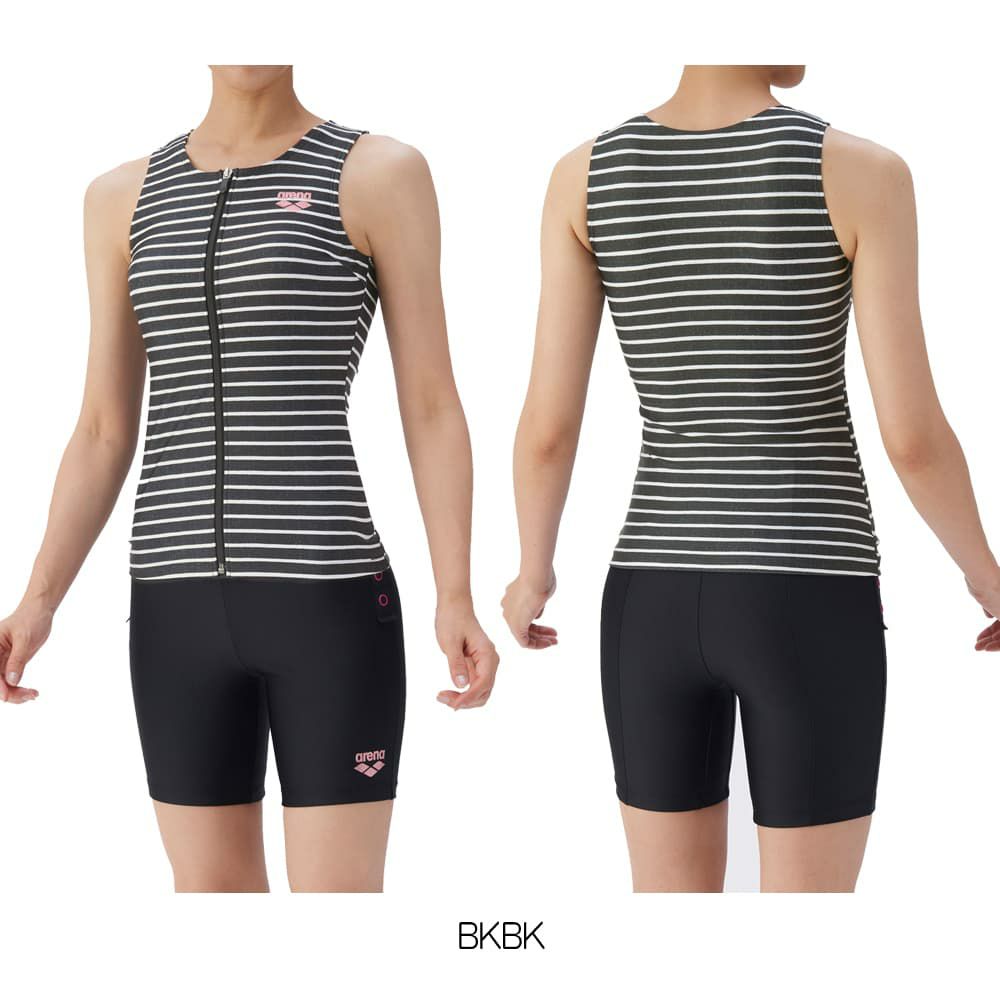 アリーナARENAフィットネス水着レディースフィットネスセパレーツカバーバックミドルレッグ差し込みパッドパッド付き2025年秋冬モデルAS5FWF49L