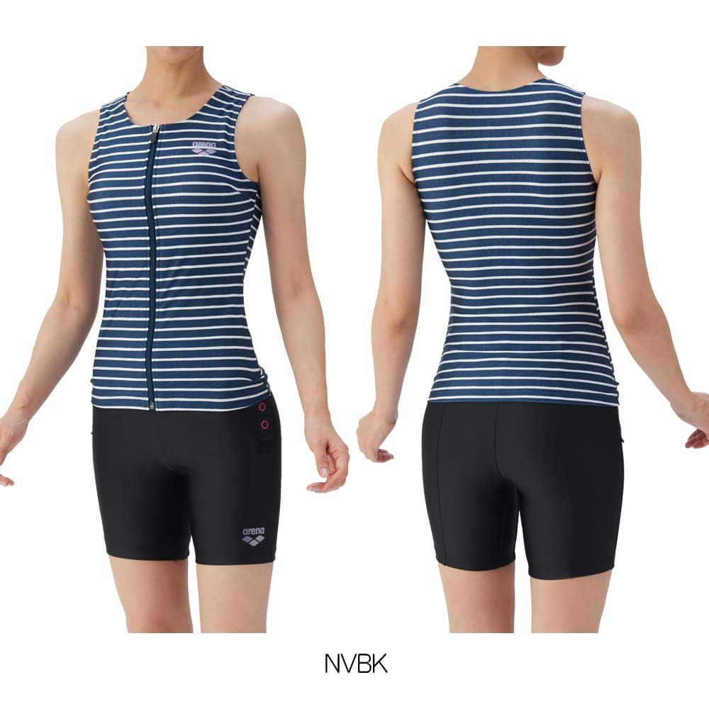 アリーナARENAフィットネス水着レディースフィットネスセパレーツカバーバックミドルレッグ差し込みパッドパッド付き2025年秋冬モデルAS5FWF49L