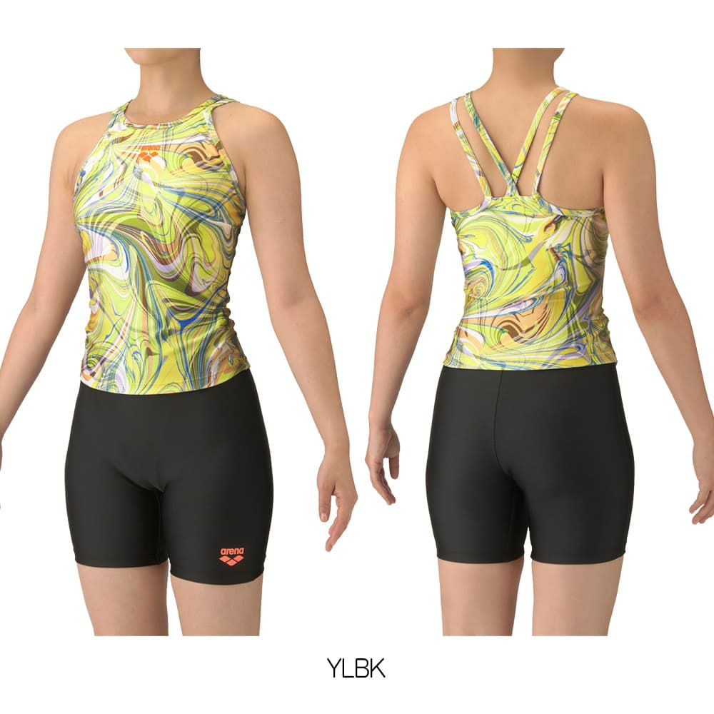 アリーナARENAフィットネス水着レディースフィットネスセパレーツミドルレッグ差し込みパッドパッド付き2025年秋冬モデルAS5FWF50L